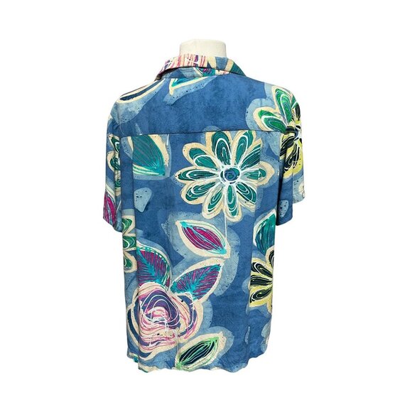 Jams World 90s/Y2K Wearable Art Aloha Shirt Hawaiian Floral Print Large - Picture 4 of 7